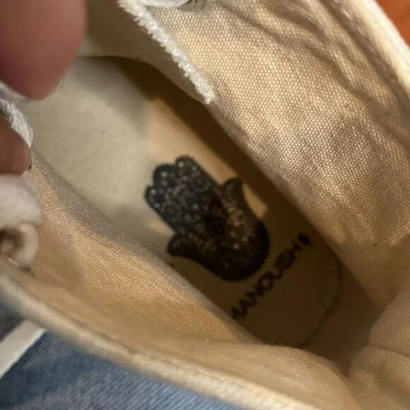 Manoush silver studded white canvas high top sneakers, size 37 EU, 6.5 U.S.! - Picture 12 of 12
